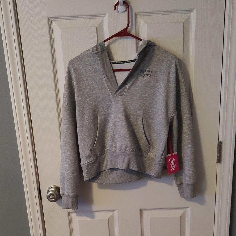 JUSTICE Girl Gray Hoodie with Logo